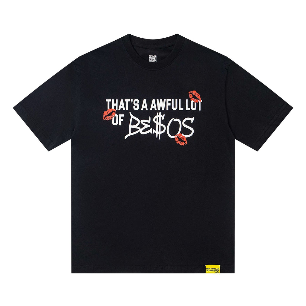 THAT'S A AWFUL LOT OF COUGH SYRUP Black Graphic Short-Sleeve T-Shirt ¡ª front